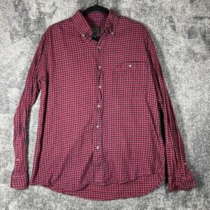 Mountain Tek Shirt Mens M Red Check Flannel Long Sleeve Button Up Casual